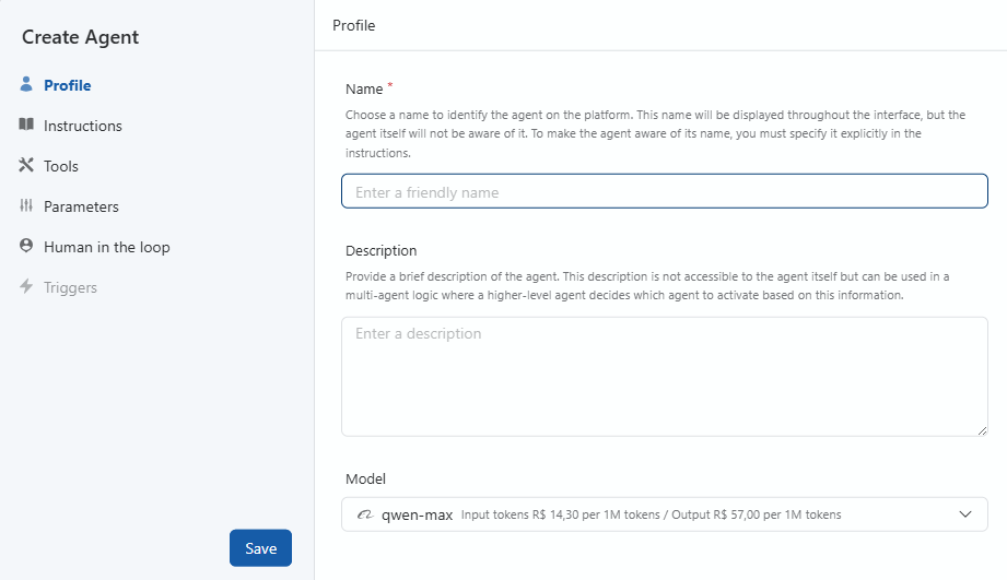 Agent Profile Configuration