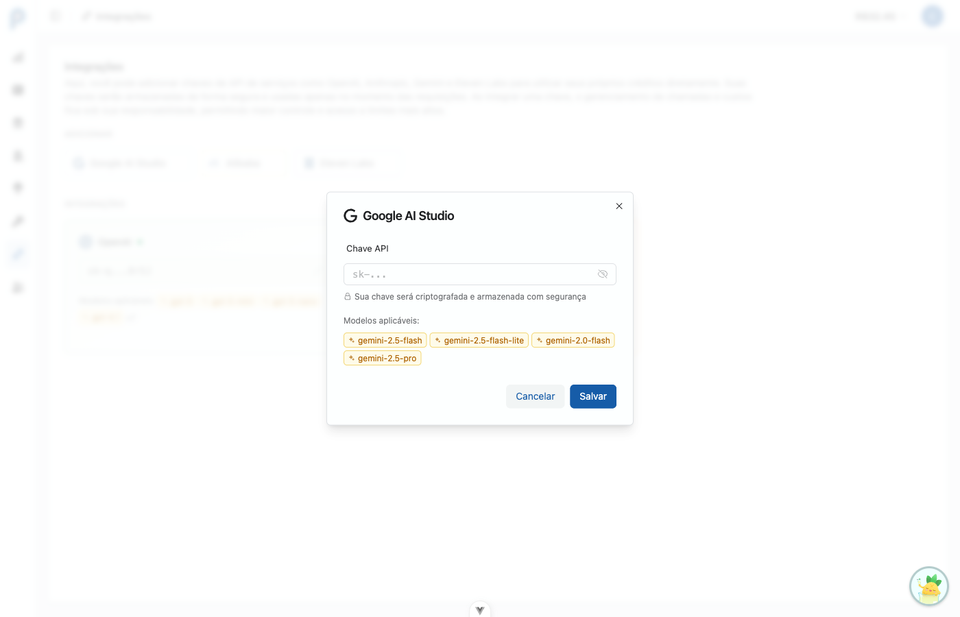 Modal de Adicionar Provedor