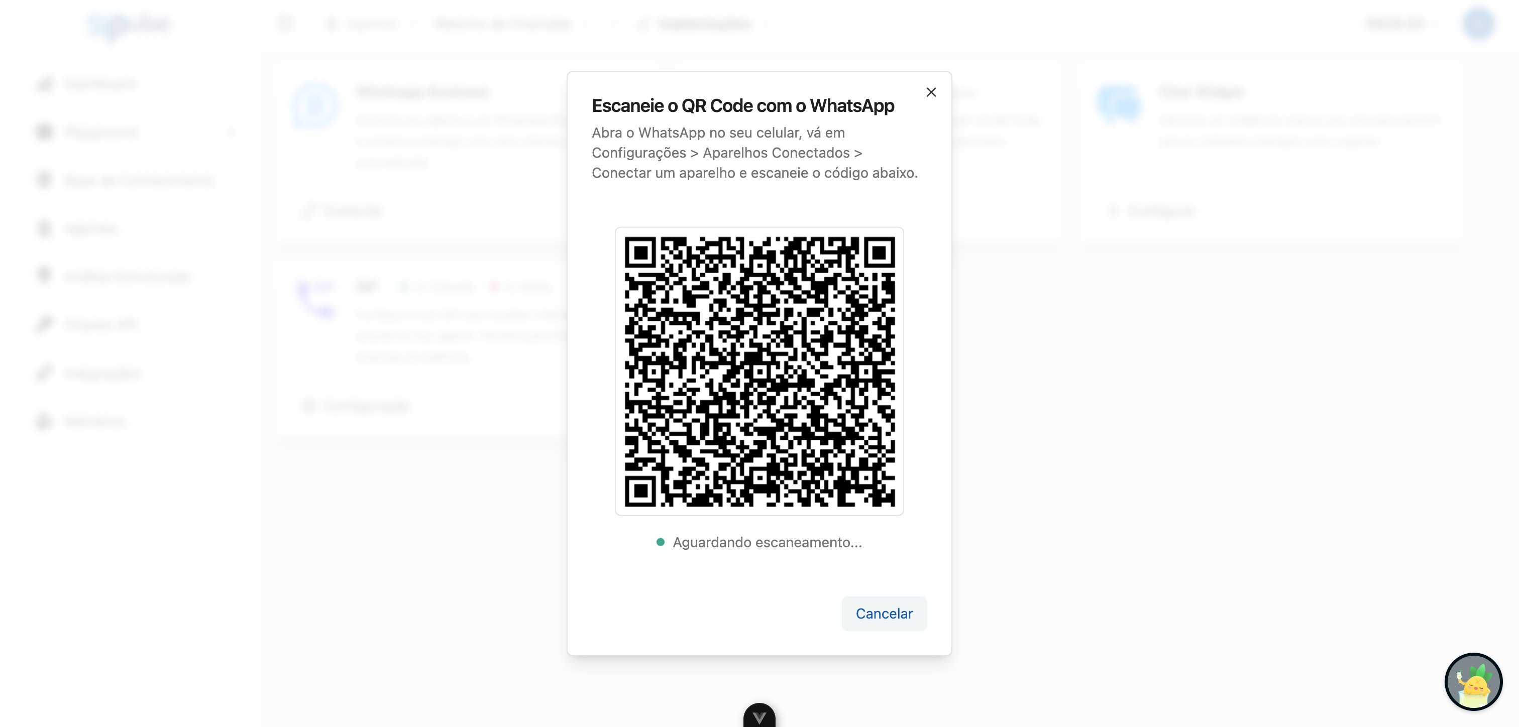 Modal QR Code WhatsApp Pessoal