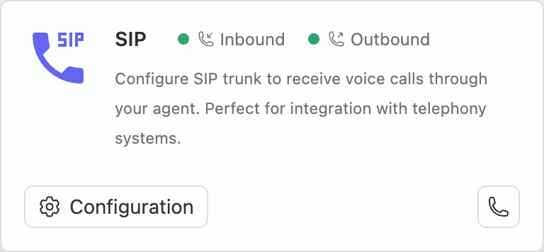 SIP card on deployments page