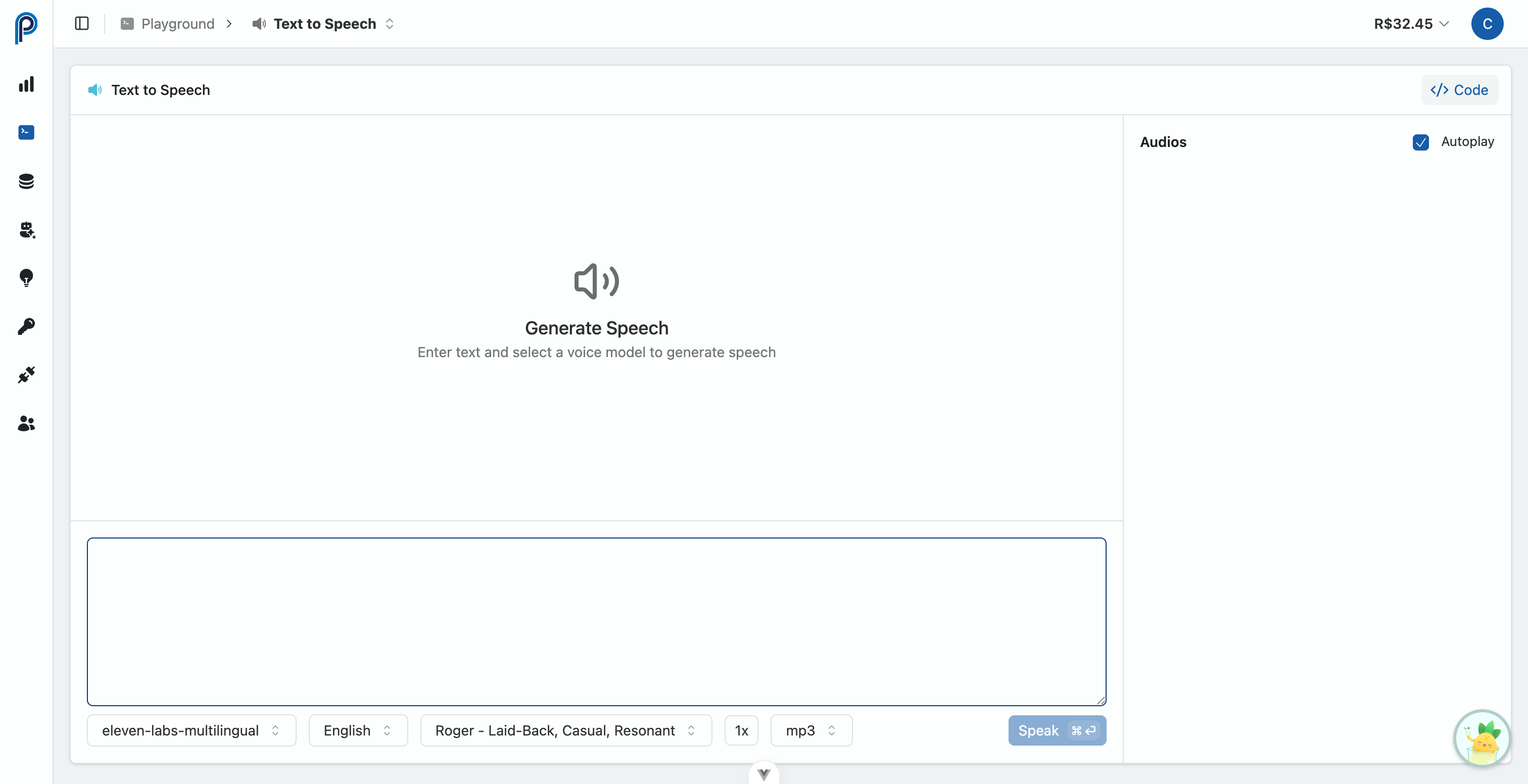 Text-to-Speech Playground